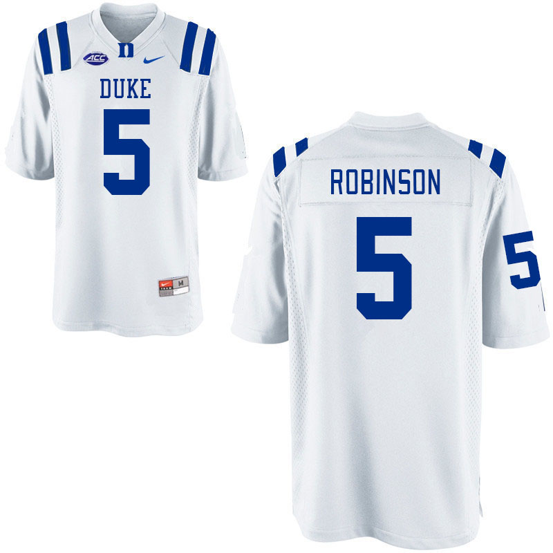 Men #5 Kimari Robinson Duke Blue Devils College Football Jerseys Stitched-White